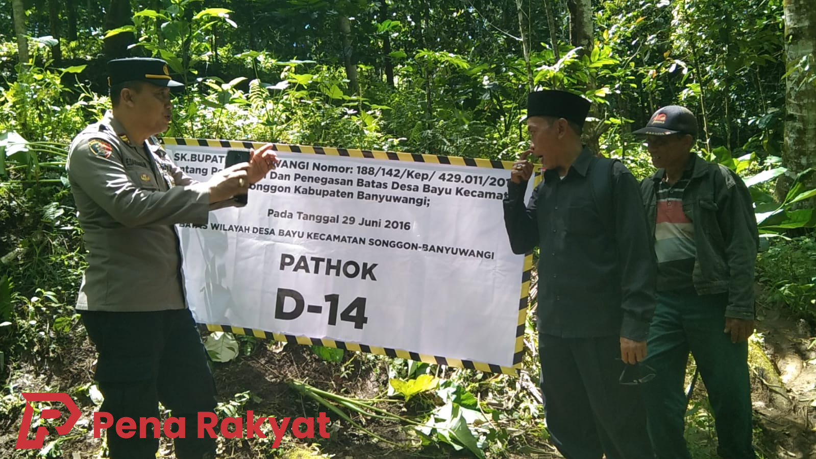 Patok Batas Wilayah Desa Rusak Diganti Banner